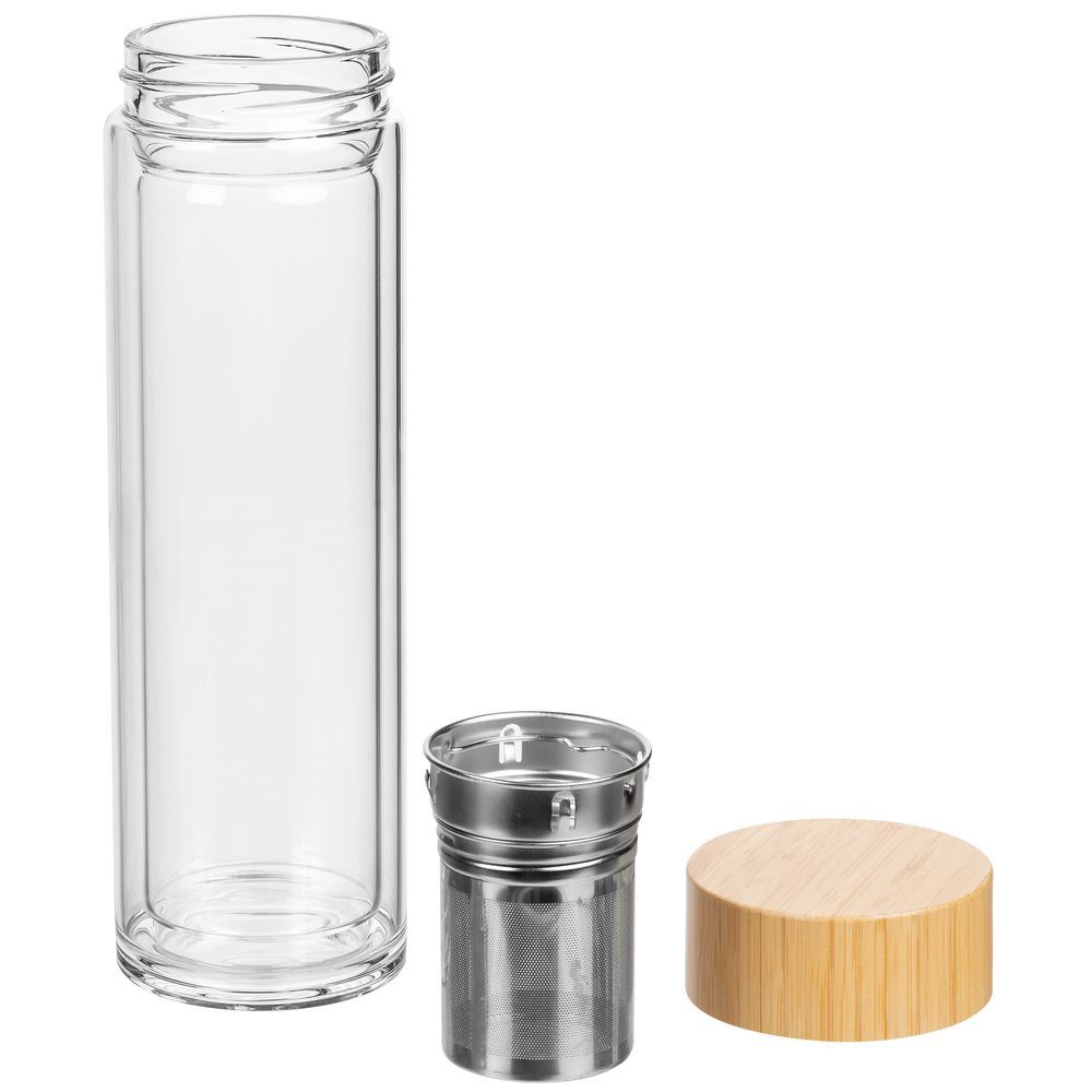 Стеклянная термобутылка с двойными стенками Freshman