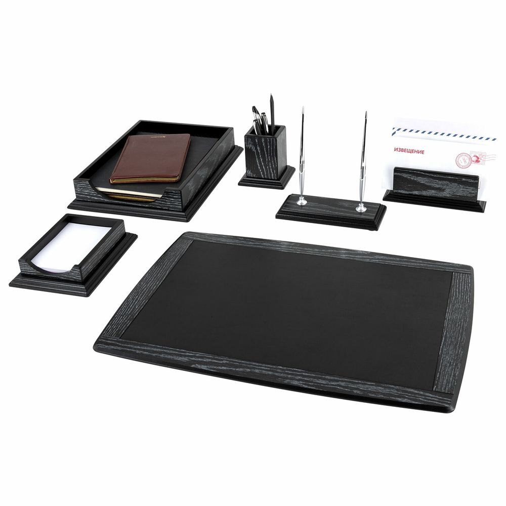 Набор настольный GALANT "Black Hawk" из дерева, 6 предметов, цвет "чёрный дуб"