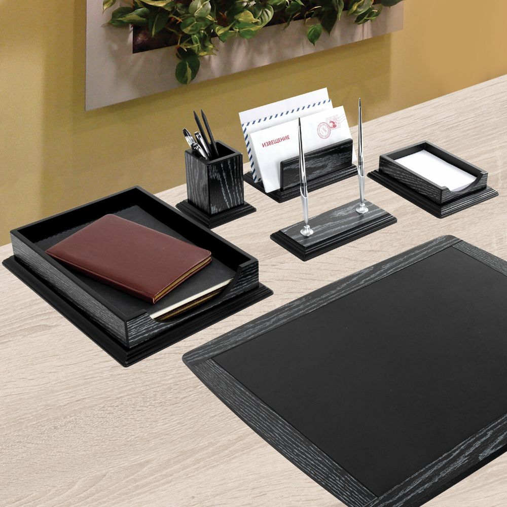 Набор настольный GALANT "Black Hawk" из дерева, 6 предметов, цвет "чёрный дуб"