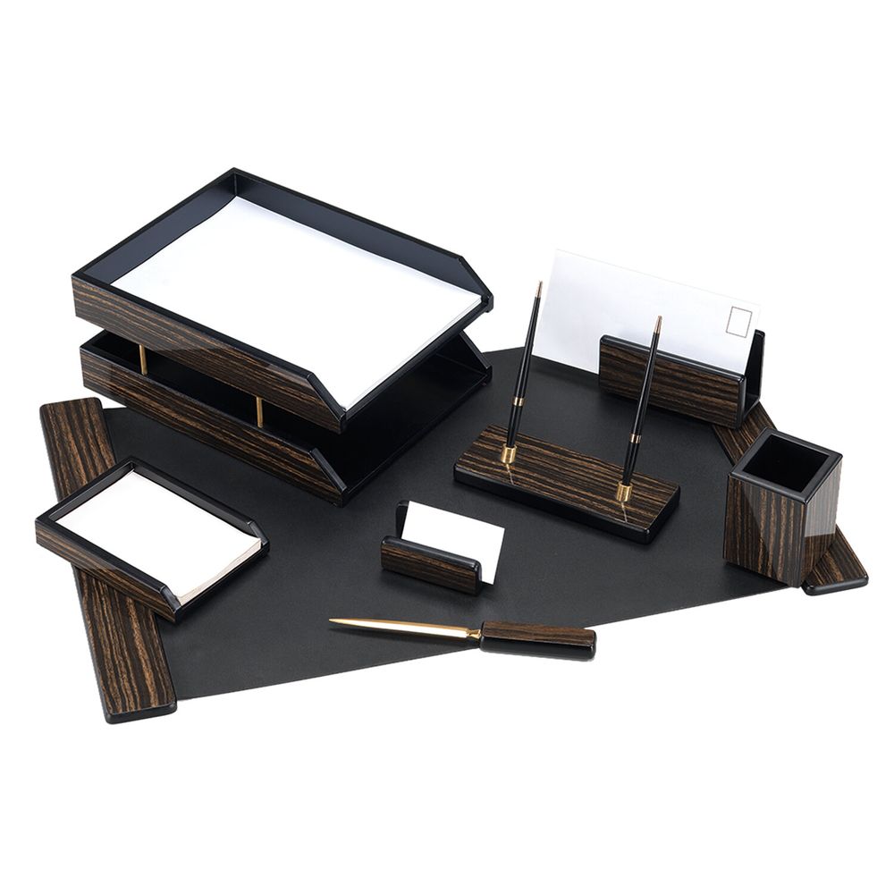 Набор настольный GALANT "Blackwood" из дерева, 8 предметов, цвет "чёрное дерево"