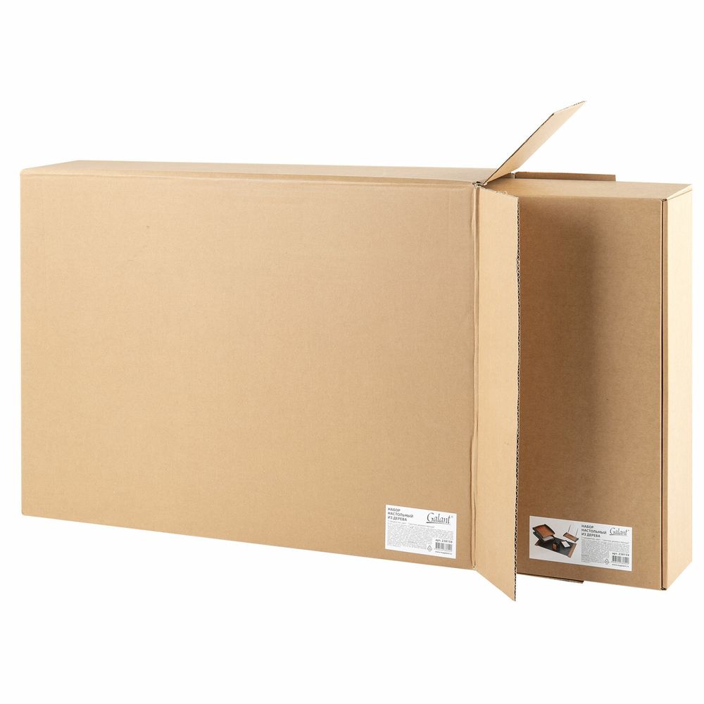 Набор настольный GALANT "Cayman" из дерева, 5 предметов, цвет "светлое дерево/чёрный"