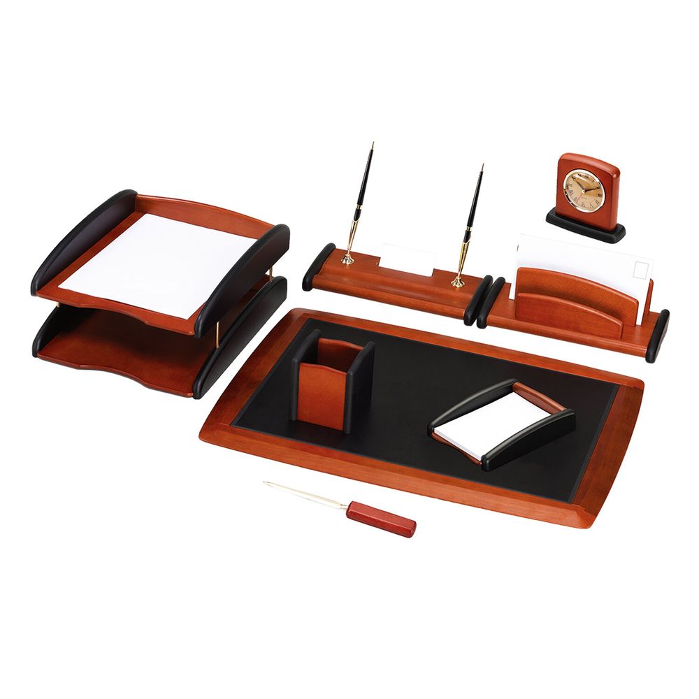 Набор настольный GALANT "Cayman" из дерева, 8 предметов, цвет "палисандр/чёрный"