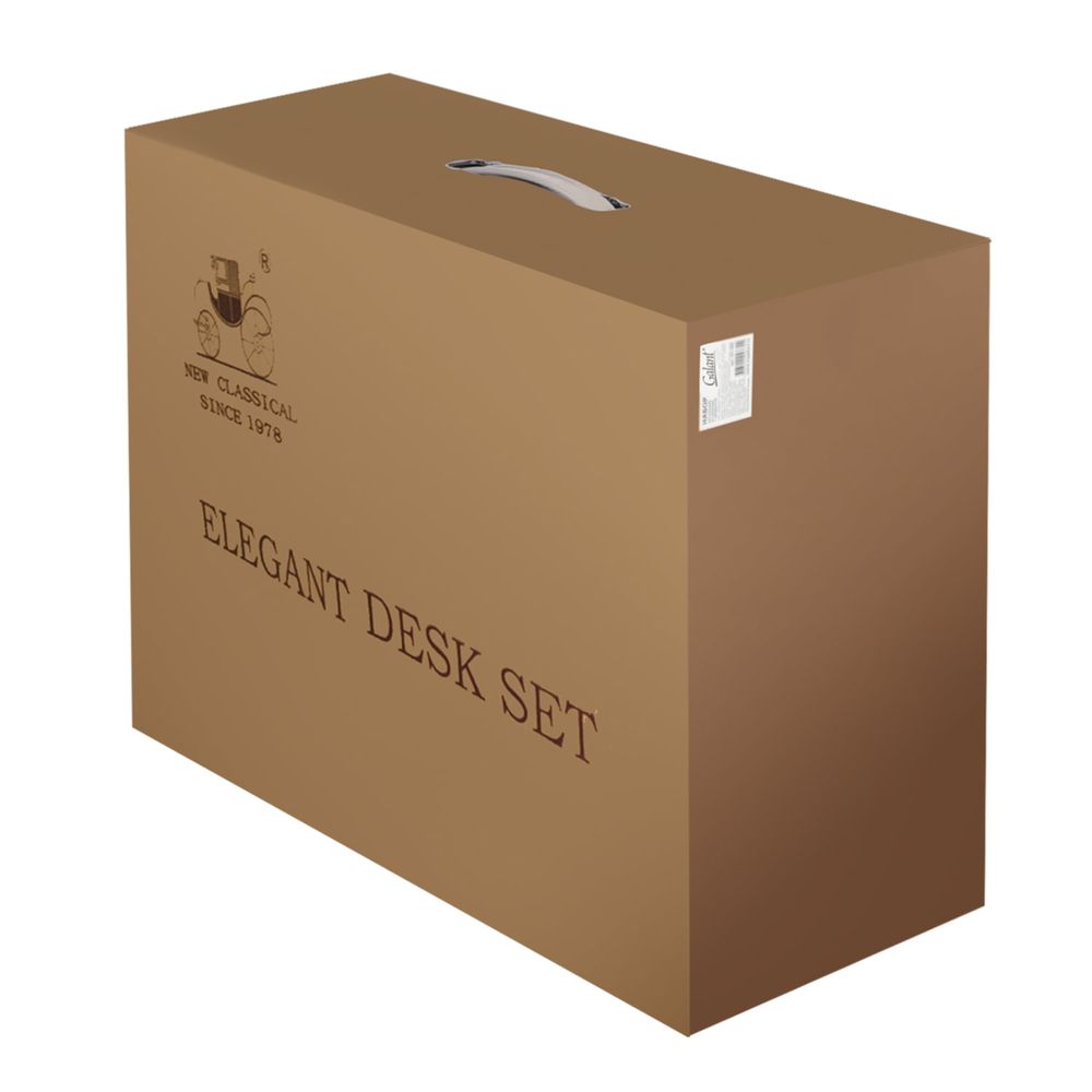 Набор настольный GALANT из мрамора, 7 предметов, зеленый мрамор/отделка красное дерево