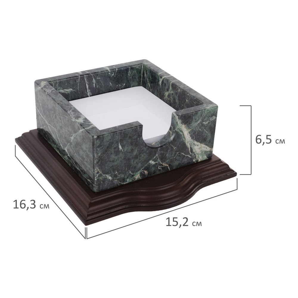 Набор настольный GALANT из мрамора, 7 предметов, зеленый мрамор/отделка красное дерево