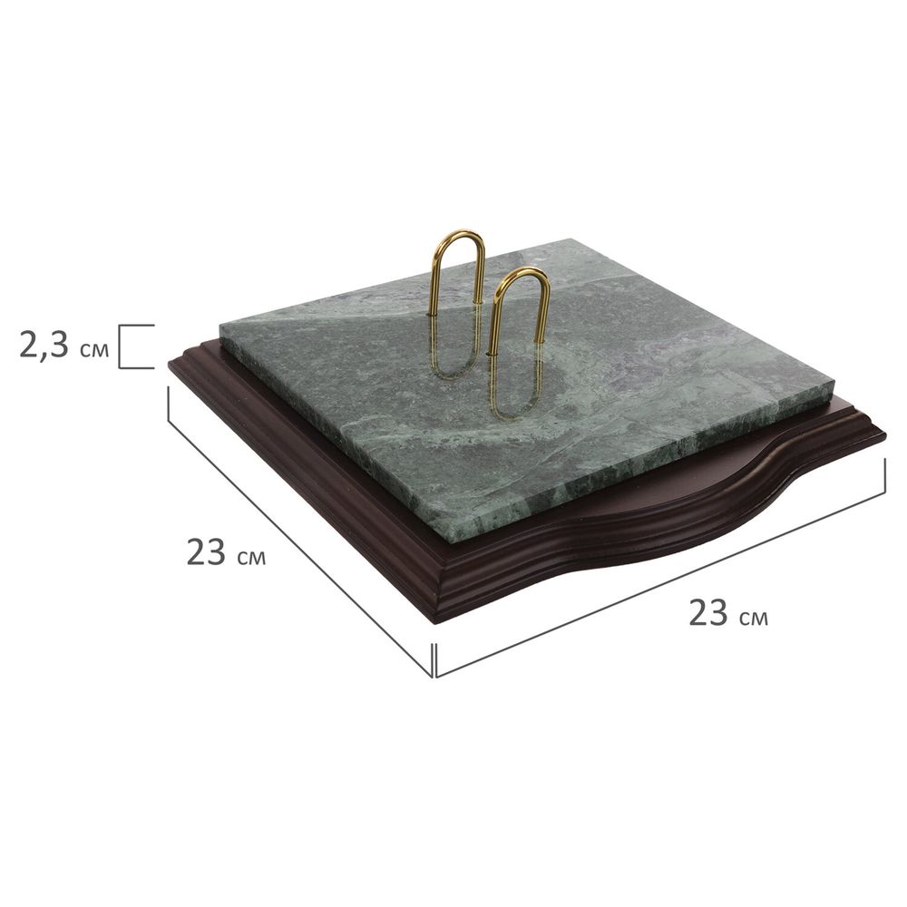 Набор настольный GALANT из мрамора, 7 предметов, зеленый мрамор/отделка красное дерево