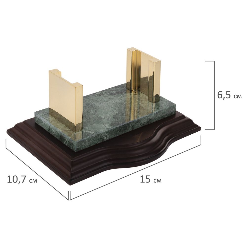 Набор настольный GALANT из мрамора, 7 предметов, зеленый мрамор/отделка красное дерево
