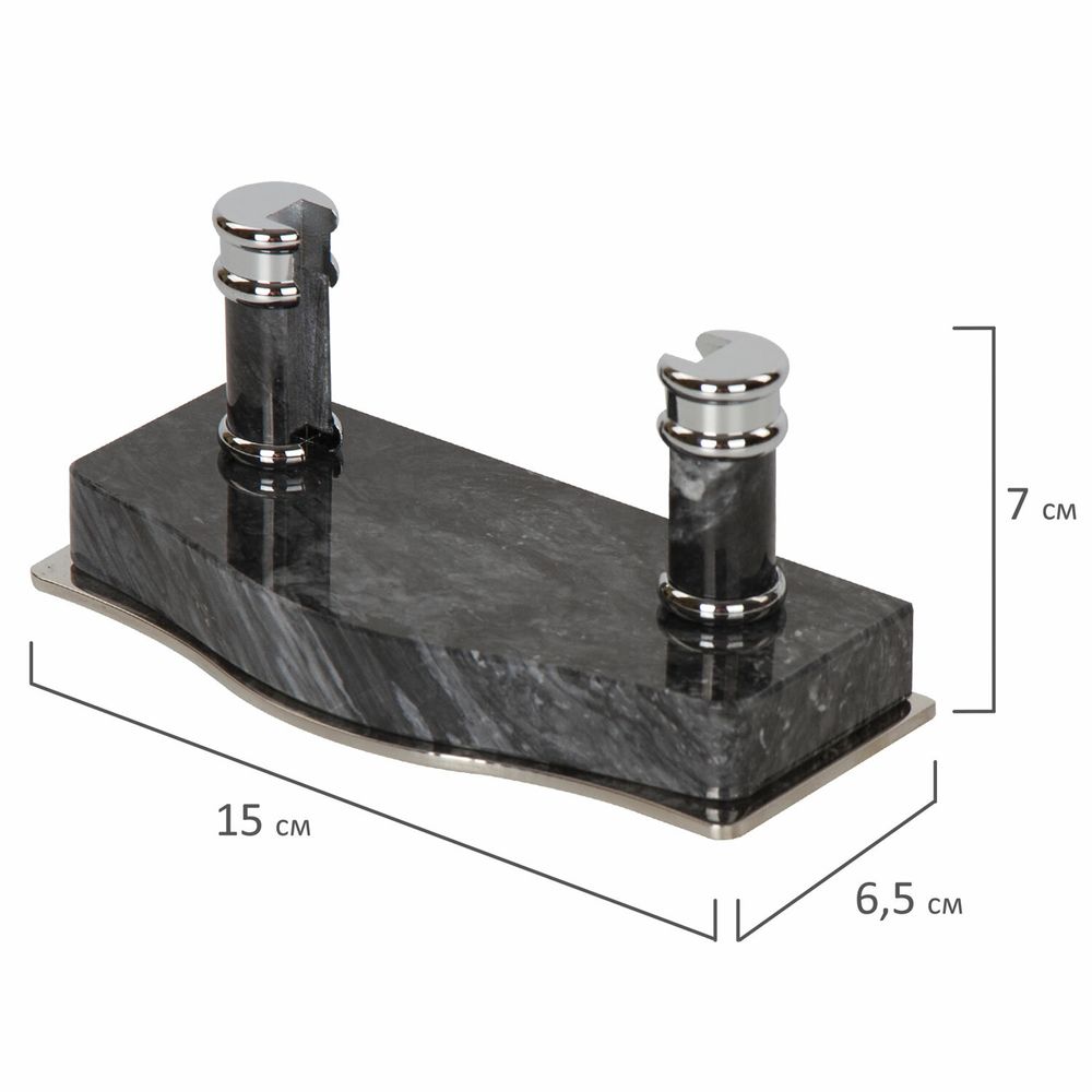 Набор настольный GALANT из мрамора, 8 предметов, черный мрамор/серебристые металлические детали