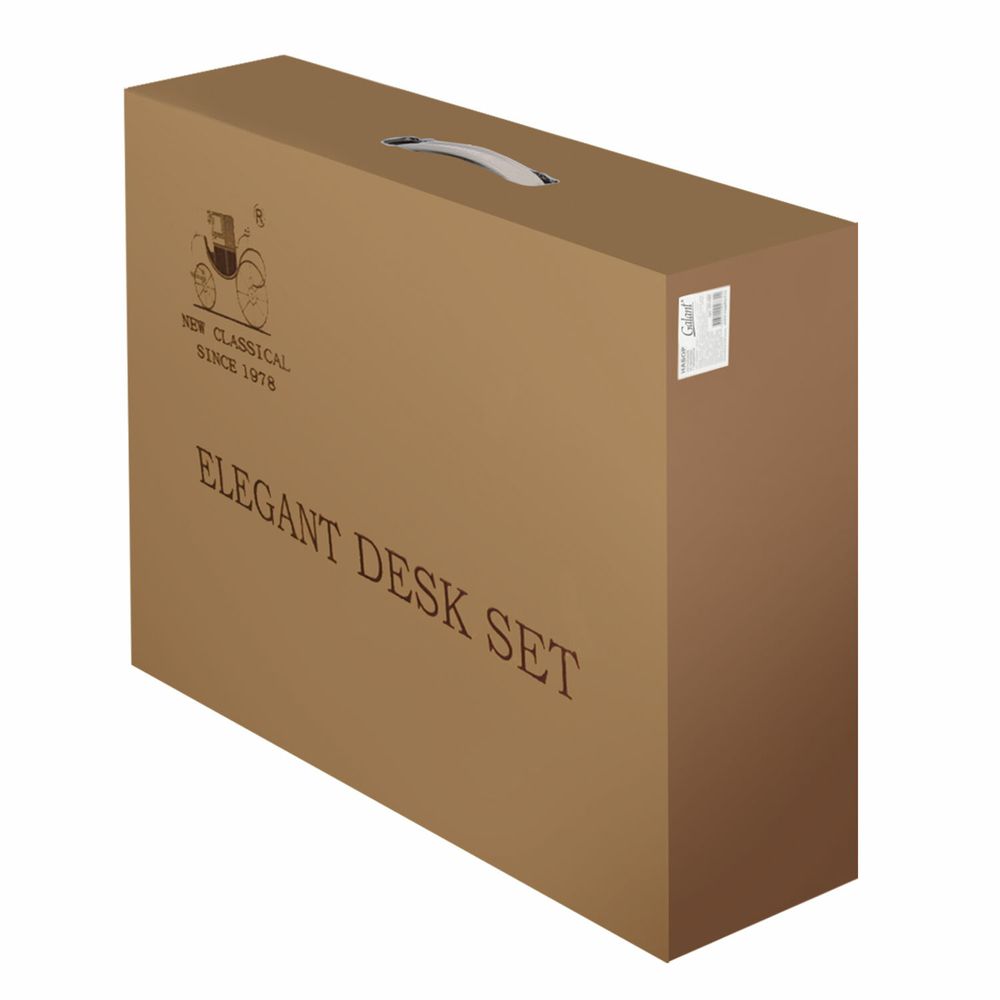 Набор настольный GALANT из мрамора, 8 предметов, черный мрамор/серебристые металлические детали