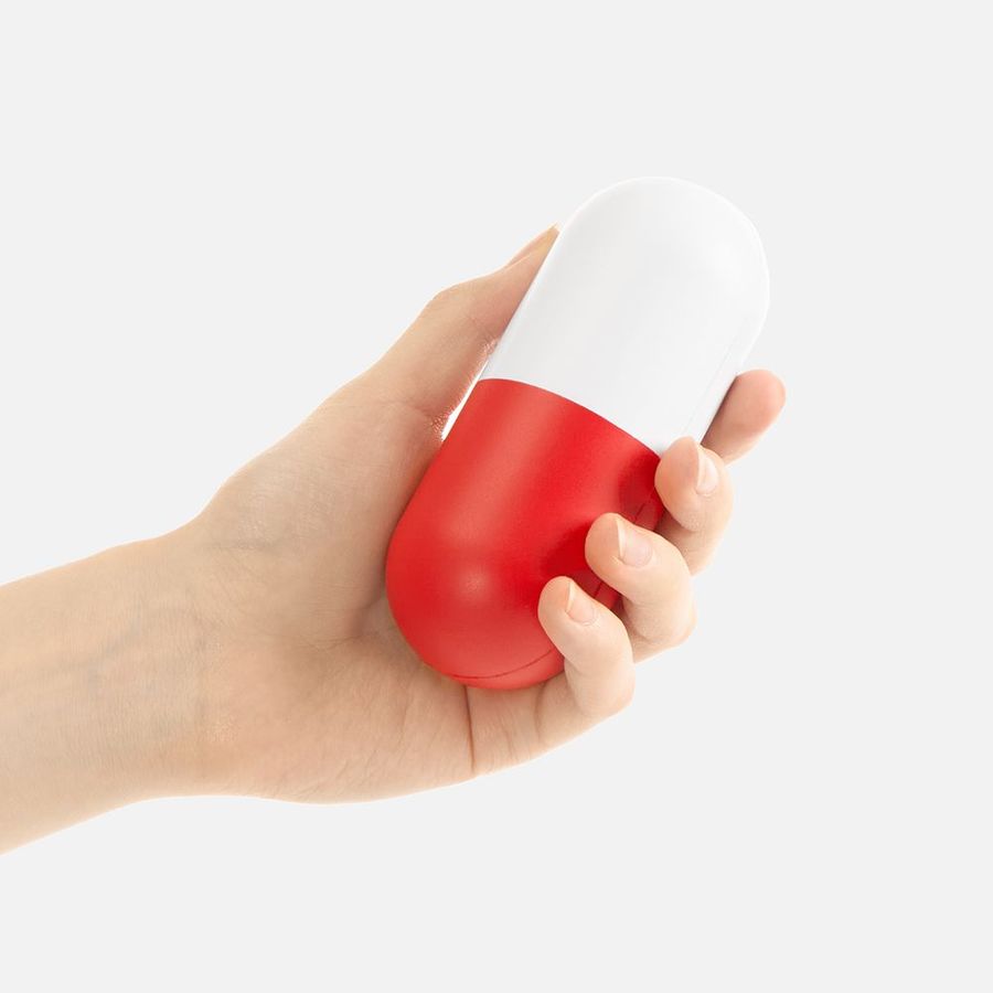 Сквиши-антистресс «Пилюля» белый с красным