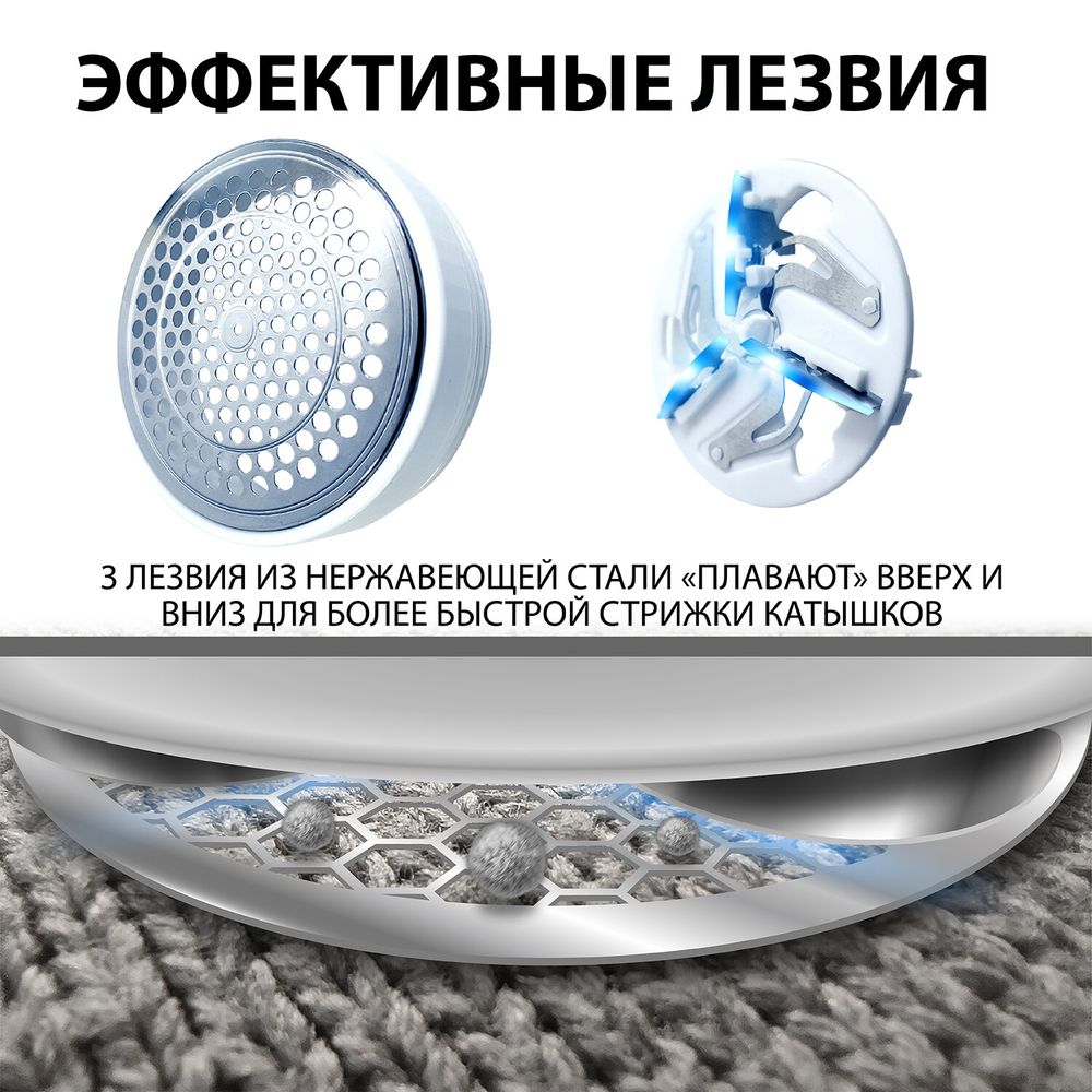 Машинка для удаления катышков с широкой рабочей поверхностью миниклинер SONNEN FS-9988