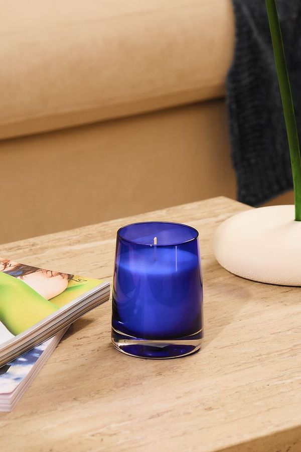 Ароматическая свеча Fragnola пряная древесина и кардамон темно-синяя