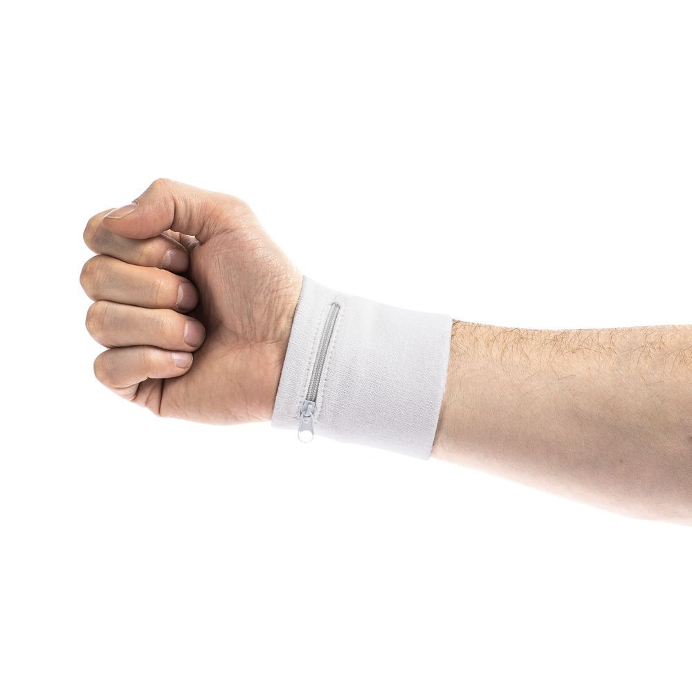 Напульсник с карманом Fiksu белый