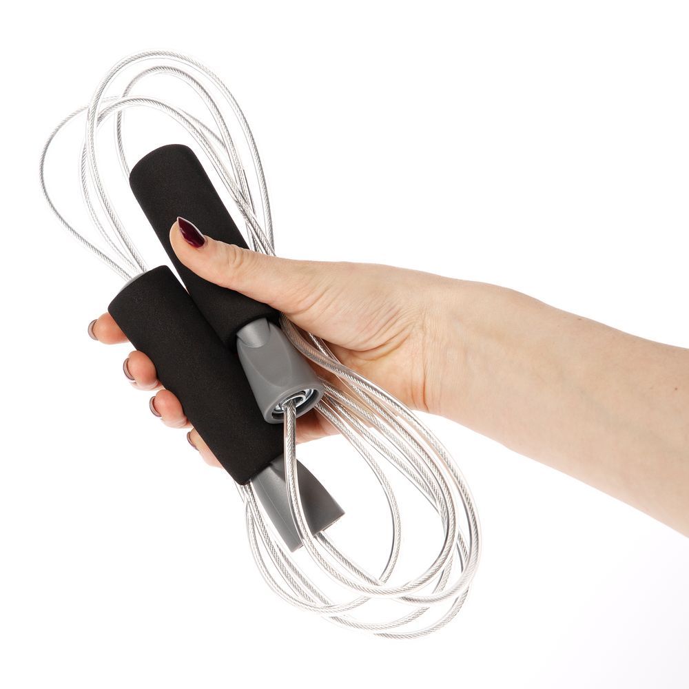 Скакалка скоростная Arriba черная с серым