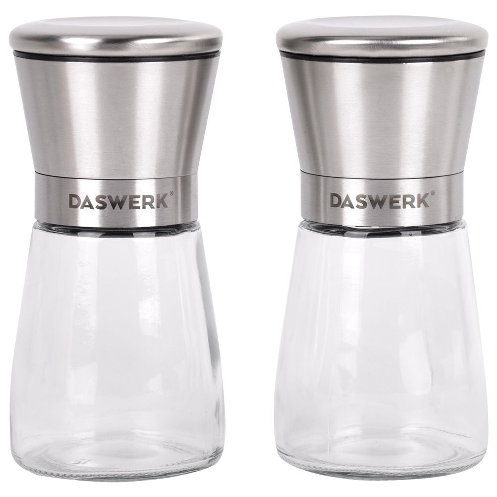 Механические ручные мельницы для соли и перца, набор 2 шт., нержавеющая сталь, DASWERK