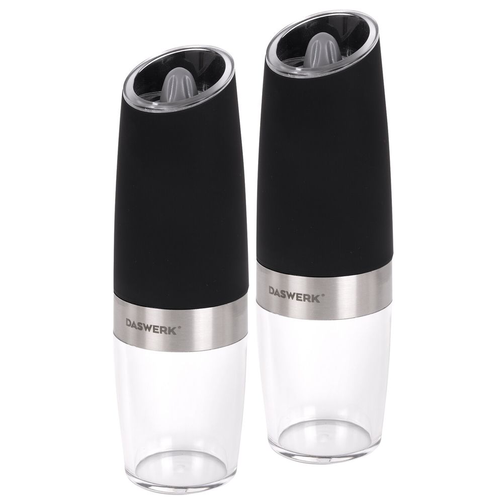 Набор гравитационных мельниц для соли и специй, электрические, 2 шт., PM-6, DASWERK