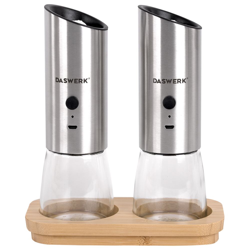 Набор гравитационных мельниц для соли и специй, электрические, 2 шт., USB, PM-8, DASWERK