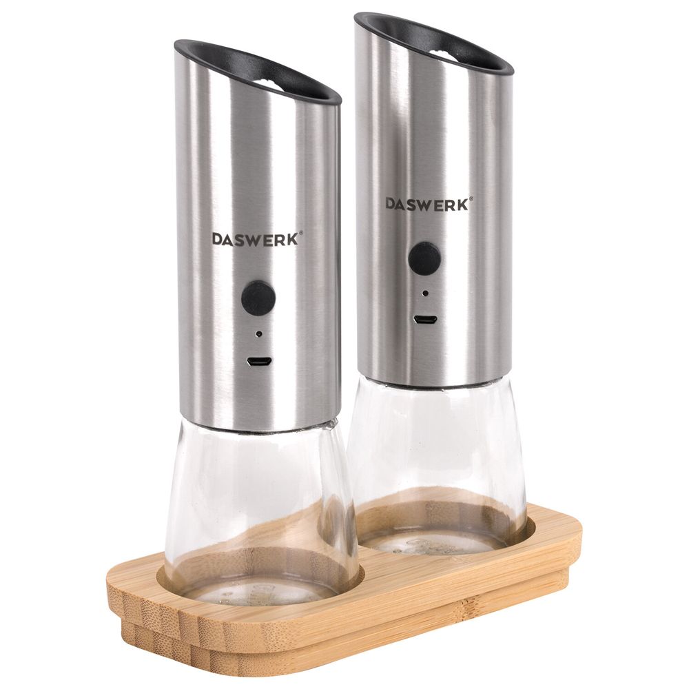 Набор гравитационных мельниц для соли и специй, электрические, 2 шт., USB, PM-8, DASWERK