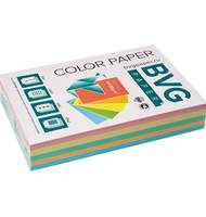 Бумага цветная BVG, А4, 80г, 500л/уп, радуга 5 цветов, пастель