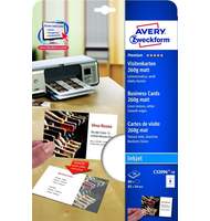 Заготовки Avery Zweckform для визиток IJ, 85х54мм, белые, лен, двусторонние, 260г, 8шт/л, 10л/уп