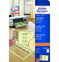 Заготовки Avery Zweckform для визиток L+CL, 85х54мм, белые, бежевый мрамор, 220г, 10шт/л, 10л/уп