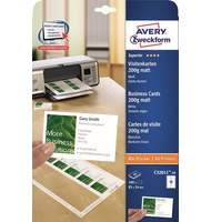 Заготовки Avery Zweckform для визиток L+CL, 85х54мм, белые, универсал, 200г, 10шт/л, 10л/уп