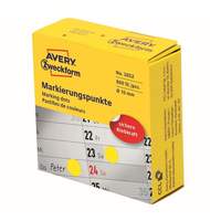 Этикетки Avery Zweckform d-10 мм в диспенсере, желтые