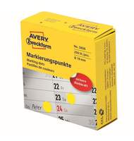 Этикетки Avery Zweckform d-19 мм в диспенсере, желтые