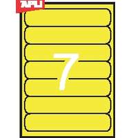 Этикетки для папок APLI, закругленные края, желтые, 190*38 мм, 7 шт., 20 л