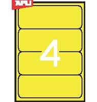 Этикетки для папок APLI, закругленные края, желтые, 190*61 мм, 4 шт., 20 л