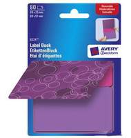 Этикетки-блокноты Avery Zweckform, 2 цвета, 89х25-розовые 40шт, 89х51-фиолетовые 40шт