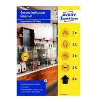 Этикетки Avery Zweckform по безопасности (коронавирус), d=20см, 12 этик/12л, желтые