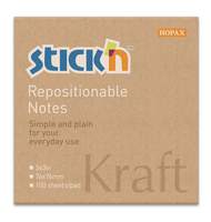 Блок самоклеящийся бумажный Stick'n 21639 76x76мм 100лист. 62г/м2 Kraft Notes