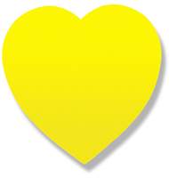Бумага для заметок с клеевым краем фигурная Сердце неон желтая 50 листов
