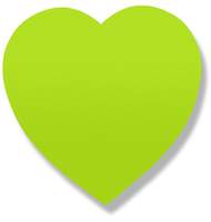 Бумага для заметок с клеевым краем фигурная Сердце неон зеленая 50 листов