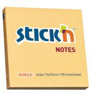 Бумага для заметок с клеевым краем STICK'N HOPAX, 76*76 мм, оранжевый, 100 л