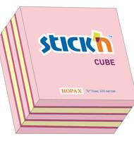 Бумага для заметок с клеевым краем STICK`N HOPAX, 76*76 мм, 3 цвета (малиновый-желтый-розовый), 400 л