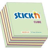 Бумага для заметок с клеевым краем STICK'N HOPAX, 76*76 мм, 3 цвета (малиновый-желтый-зеленый), 400 л