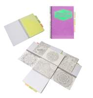 Тетрадь 120л, А5, клетка, спираль, EX Neon Book, с карманом, 3 пластиковых разделителя, фиолетовая