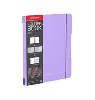 Тетрадь общая ученическая в съемной пластиковой обложке ErichKrause FolderBook Pastel, фиолетовый, А5+, 2x48 листов, клетка