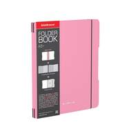 Тетрадь общая ученическая в съемной пластиковой обложке ErichKrause FolderBook Pastel, розовый, А5+, 2x48 листов, клетка