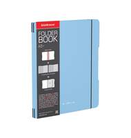 Тетрадь общая ученическая в съемной пластиковой обложке ErichKrause FolderBook Pastel, голубой, А5+, 2x48 листов, клетка