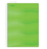 Бизнес-тетрадь 100л, А4, клетка спираль, ATTACHE WAVES, обл. пластик, зеленый