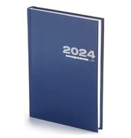 Ежедневник датированный 2024 А5+ бумвинил (синий) 