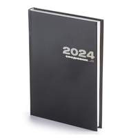 Ежедневник датированный 2024 А5+ бумвинил (черный) 