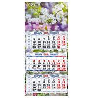 Календарь настенный 3-х блочный ,2023,Весен.цвет,3 спир,офс,310х680,4523002
