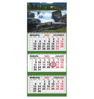 Календарь настенный 3-х блочный ТРИО СТАНДАРТ на 2023 год Водопад в лесу