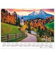 Календарь настенный листовой на 2024 г., формат А2 60х45 см, 