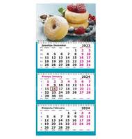 Календарь настенный 3-х блочный 2024, 305х697, Пончики, 3 спир,80г/м2