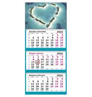 Календарь настенный 3-х блочный 2024, 305х697, Сердце океана, 3 спир,80г/м2