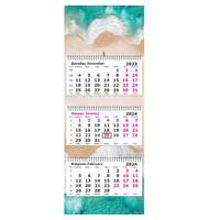 Календарь настенный 3-х блочный 2024, 330х790, Пляж, 3 спирали, 80г/м2